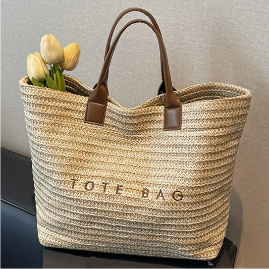 Sac cabas en paille tressée – Élégance naturelle et praticité