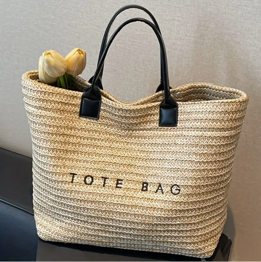 Sac cabas en paille tressée – Élégance naturelle et praticité